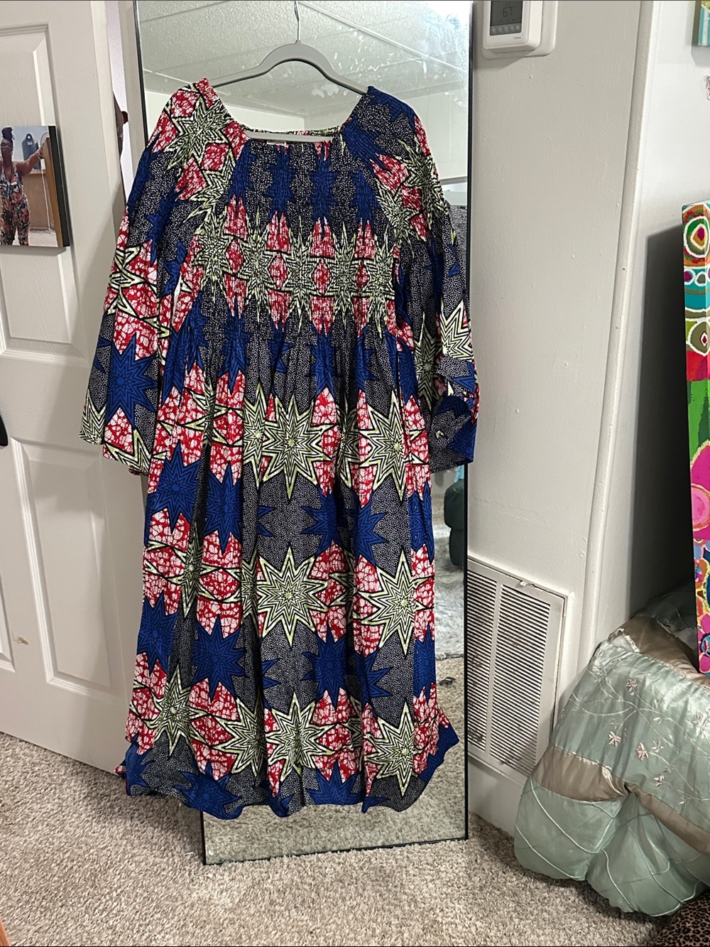 Advance Apparels Multicolor Smocked Top with print African dress